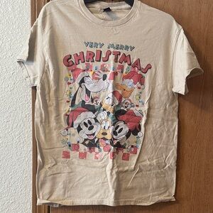 Disney Beige Holiday Mickey & Friends Graphic Tee